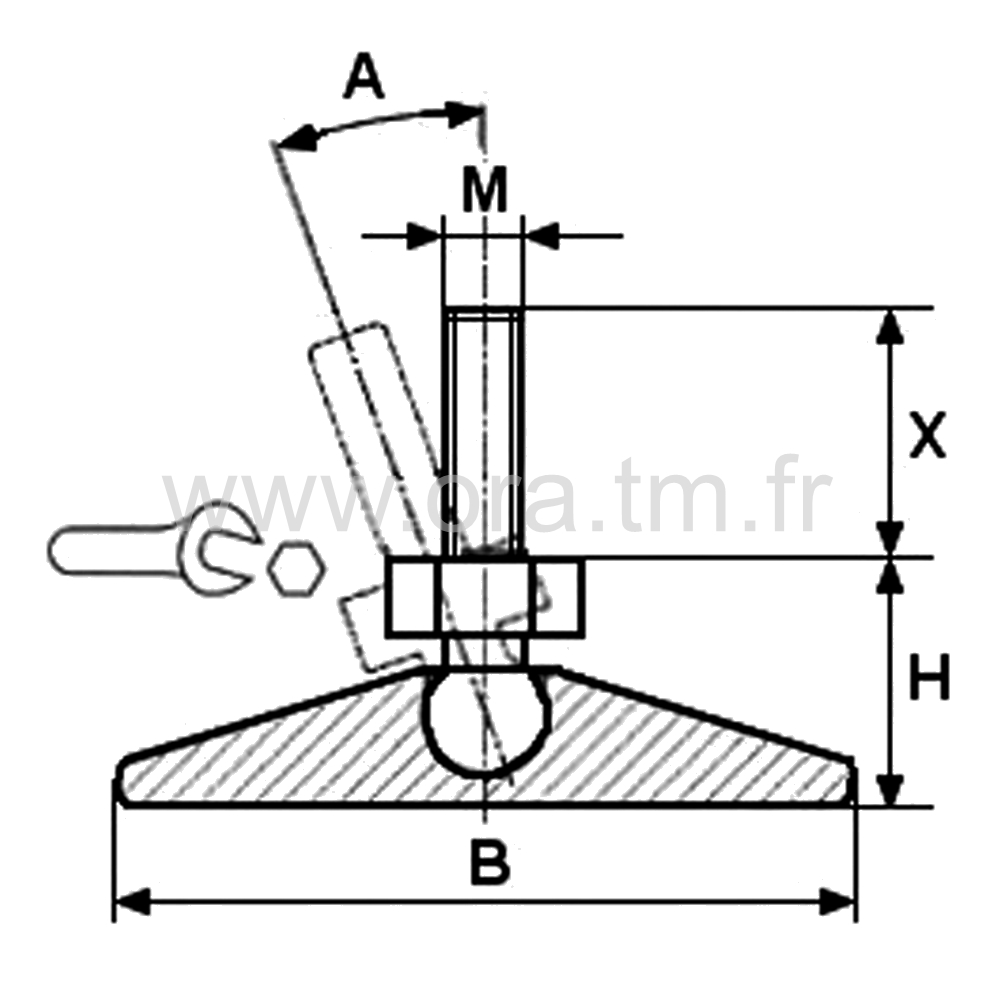 VCO - VERIN ORIENTABLE - BASE CONIQUE